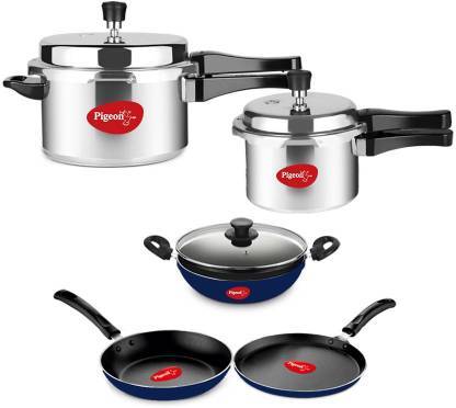 Pigeon Cookware Set (Aluminium, 6 - Piece)