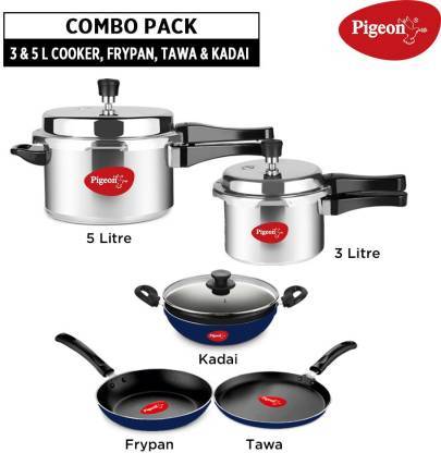 Pigeon Cookware Set (Aluminium, 6 - Piece)