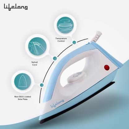 Lifelong LLCMB02 500 W Mixer Grinder (White, 3 Jars) & 1100 W Dry Iron (White, Blue) Super Combo