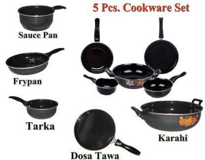 MY STORE Fantasy Induction Bottom Cookware Set (Cast Iron, 10 - Piece)