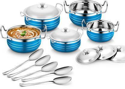 Classic Essential 5pcs coloured handi Induction Bottom Cookware Set (Stainless Steel, 5 - Piece)