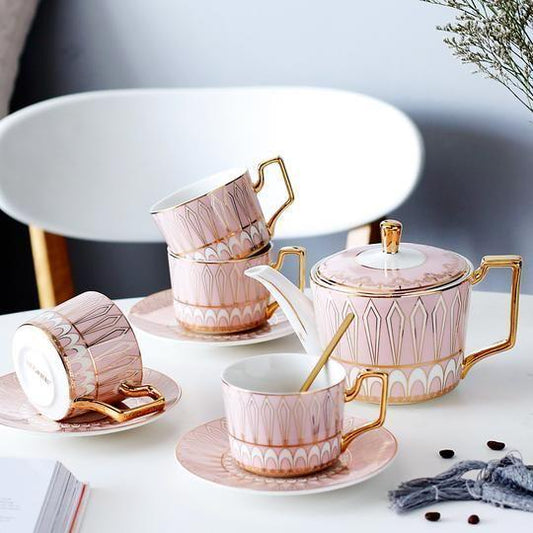 ROYAL LOOK PINK COLOR DESIGN PRINTED TEA CUP SET