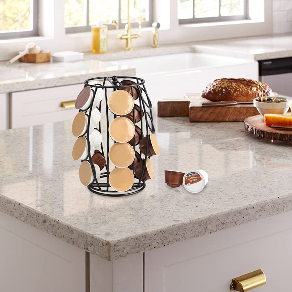Coffee Pod Holder Carousel Storage,K Cup Holder Compatible with 20 Pods,Coffee Pod Storage for Office and Kitchen Organization