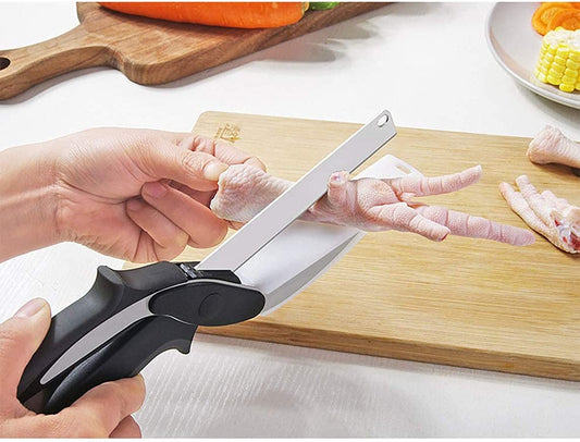Clever Cutter Food Cutter with Cutting Board Built-in-Use for Picnic, Camping and Kitchen