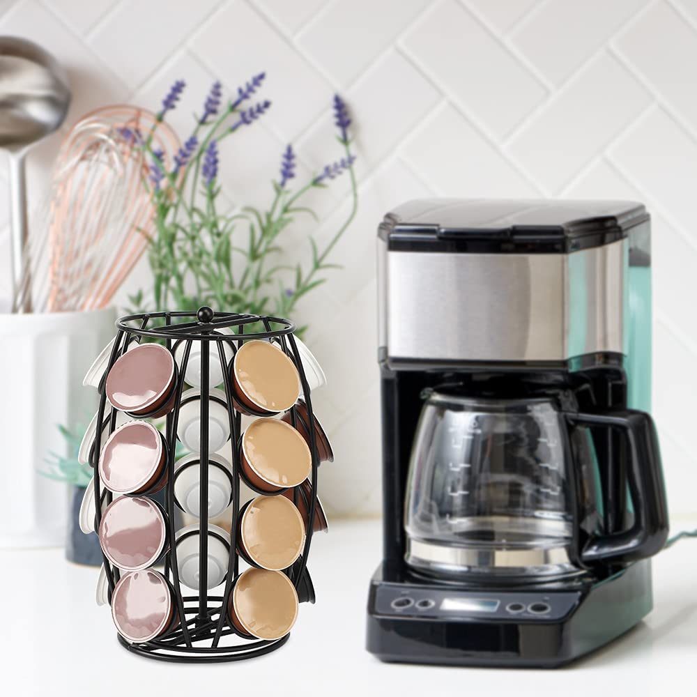 Coffee Pod Holder Carousel Storage,K Cup Holder Compatible with 20 Pods,Coffee Pod Storage for Office and Kitchen Organization