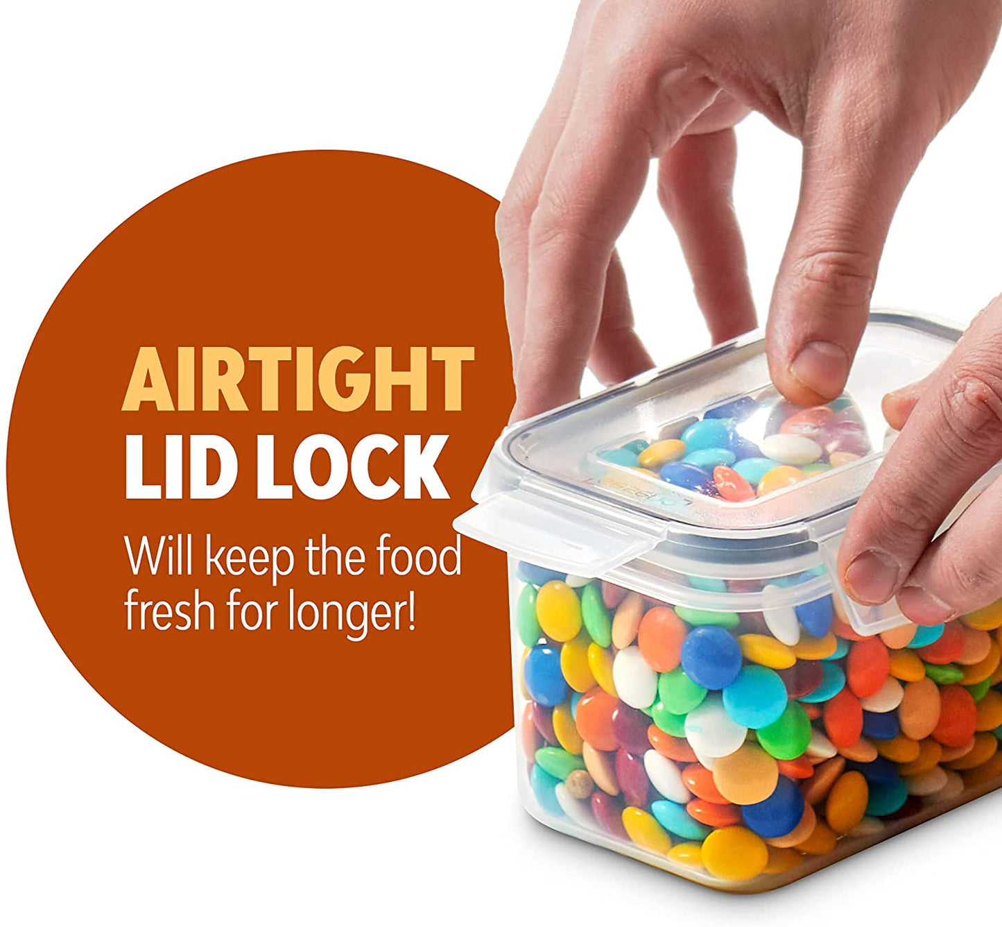 Clear Plastic Kitchen and Pantry Organization Canisters with Durable Lids for Cereal, Dry Food Flour & Sugar - Labels, Marker & Spoon Se