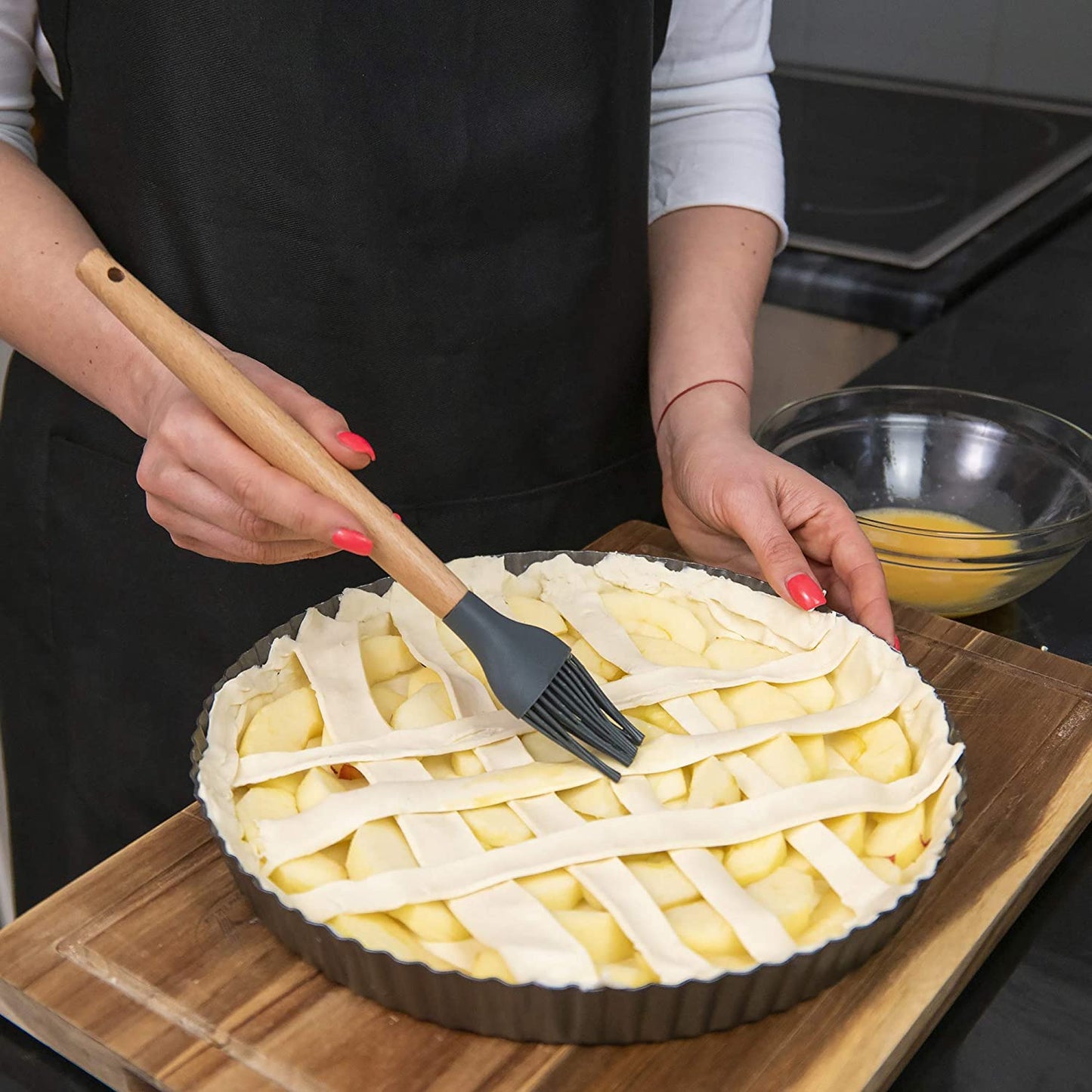 Non-Stick Wooden Spatula Set - 230°C Heat Resistant - Non-Scratch Cook's Gadgets - Silicone Utensils