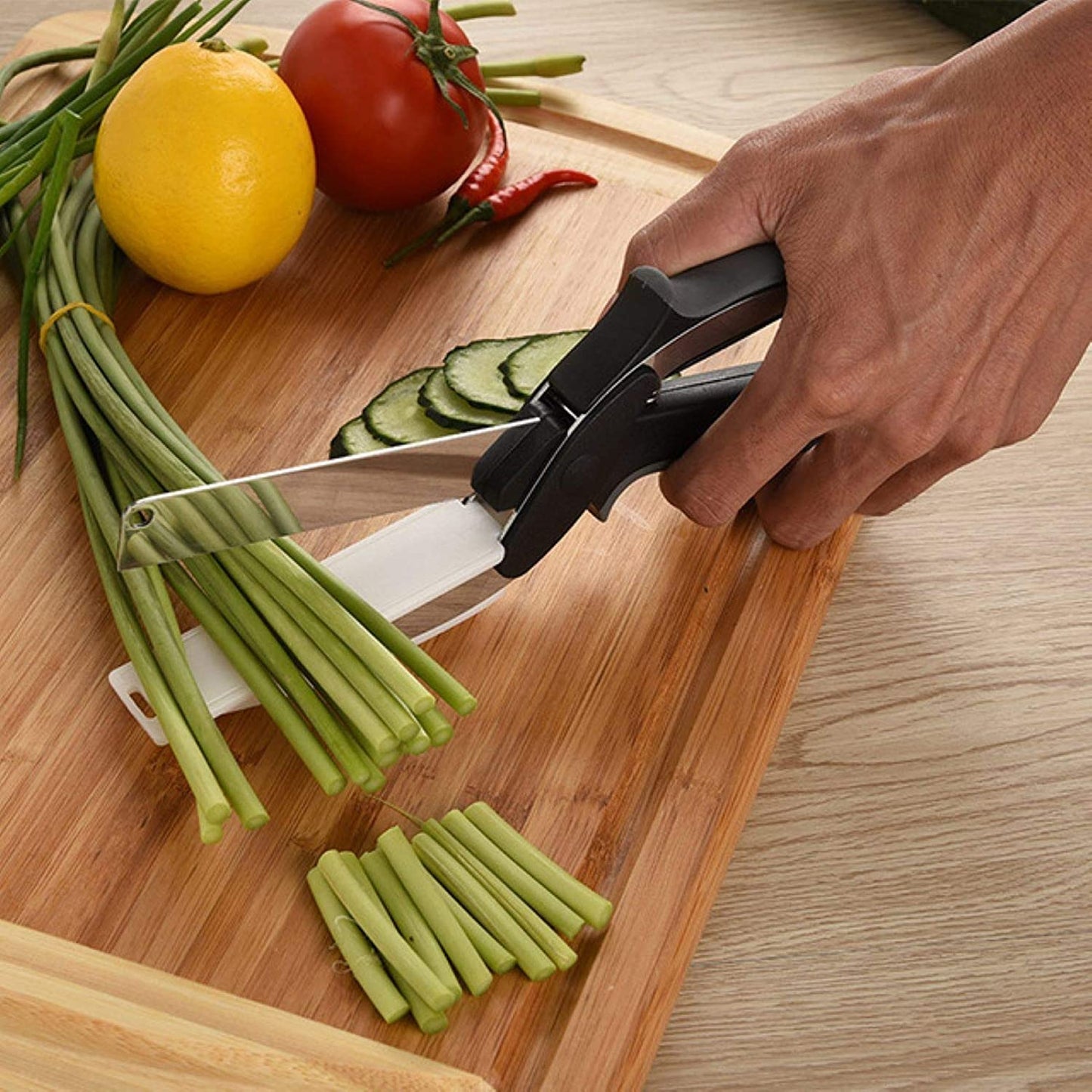 Clever Cutter Food Cutter with Cutting Board Built-in-Use for Picnic, Camping and Kitchen