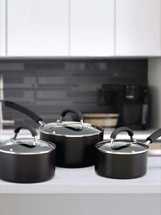 MEYER Black & Transparent Circulon Origins Non-Stick Hard-Anodized Saucepan