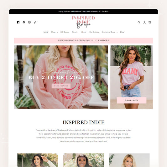 Indie - Pink & Feminine Boutique Shopify Theme