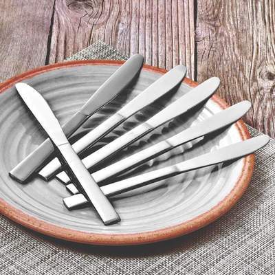 6 PCS Dinner Knife - Lotus Plain