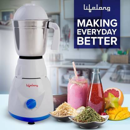 Lifelong LLCMB02 500 W Mixer Grinder (White, 3 Jars) & 1100 W Dry Iron (White, Blue) Super Combo