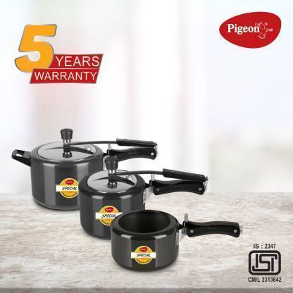 Pigeon Special Combi 2 L, 3 L, 5 L Induction Bottom Pressure Cooker (Hard Anodized)